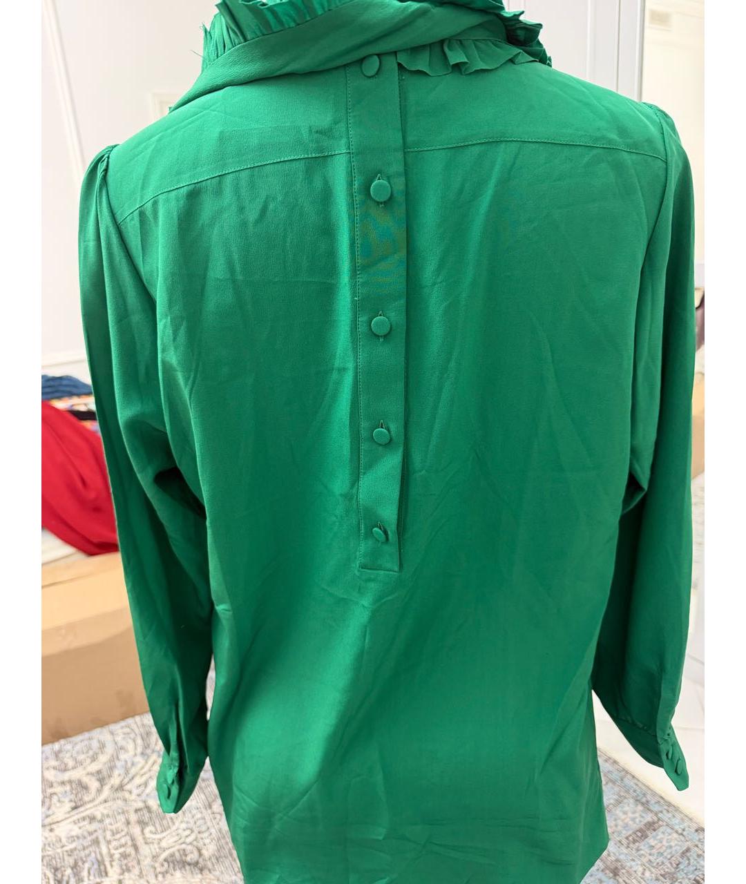 GUCCI Зеленая шелковая блузы, фото 3