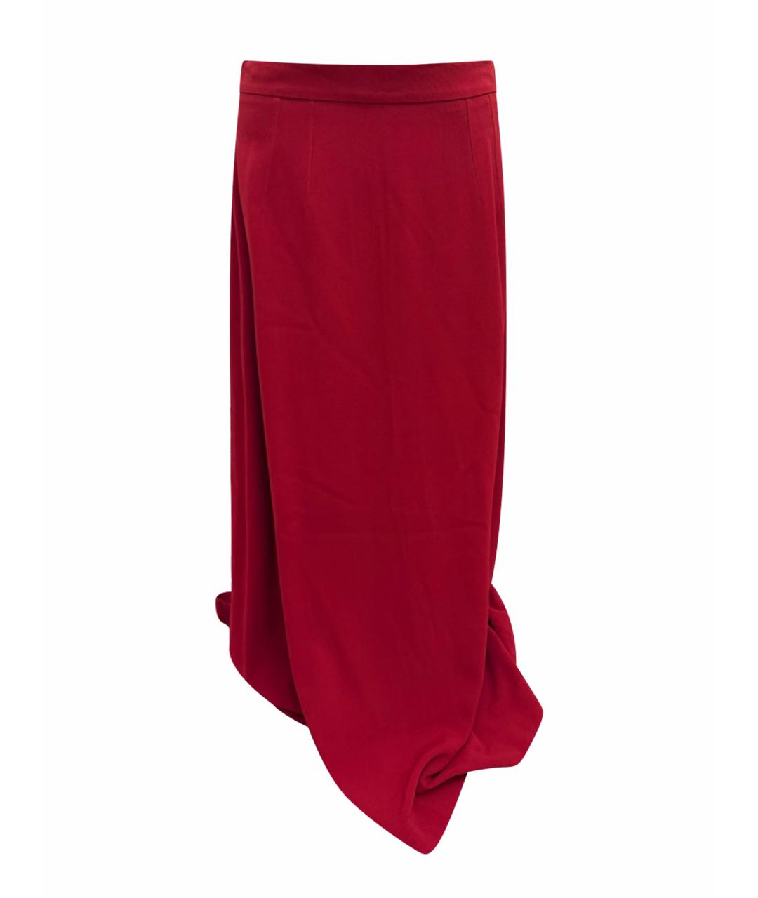 DOLCE&GABBANA Бордовая вискозная юбка макси, фото 1
