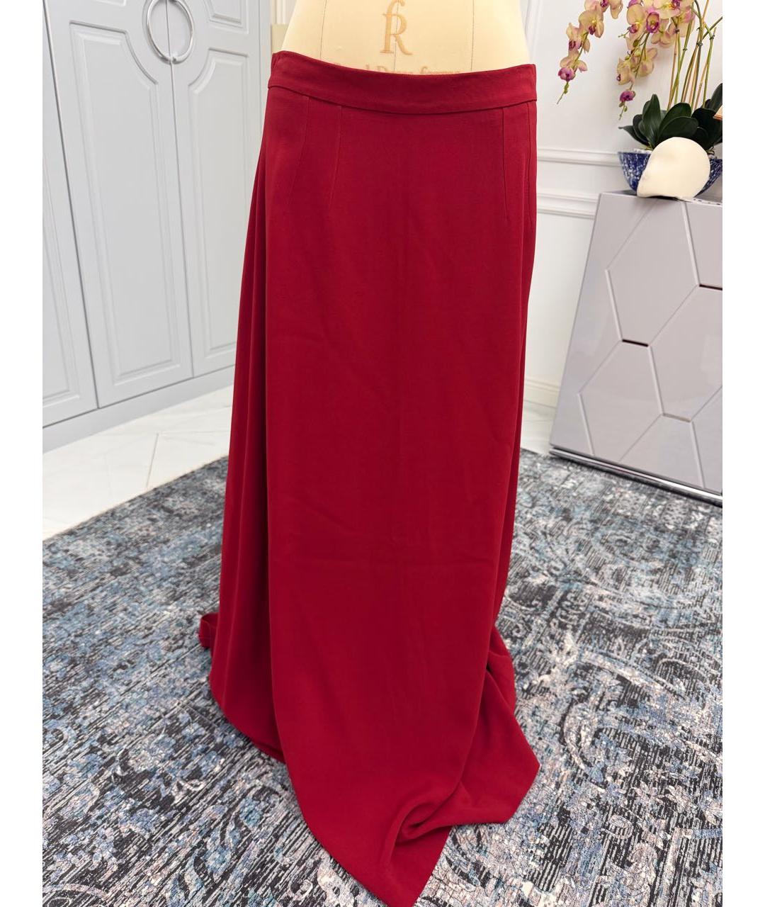 DOLCE&GABBANA Бордовая вискозная юбка макси, фото 4