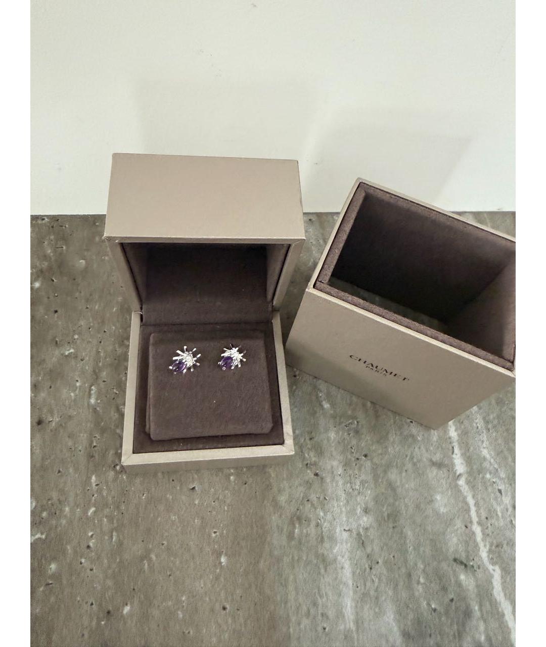 CHAUMET Фиолетовые серьги из белого золота, фото 2