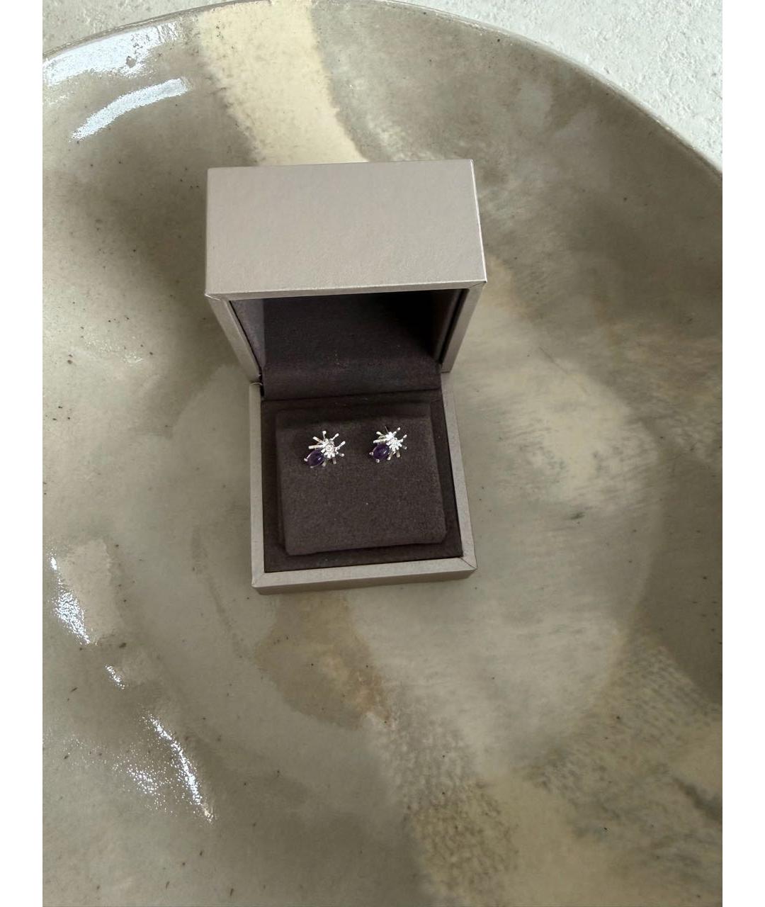 CHAUMET Фиолетовые серьги из белого золота, фото 4