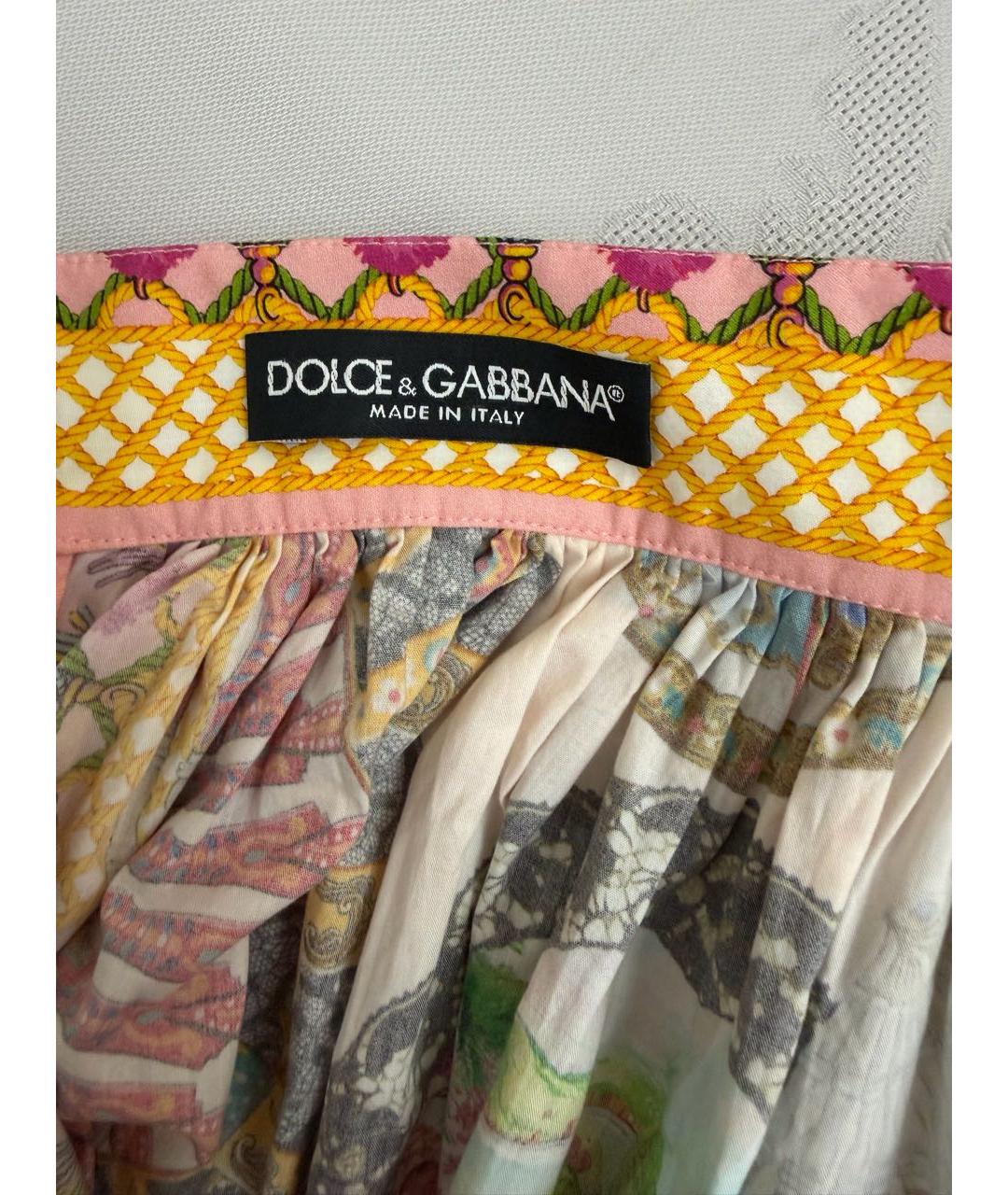 DOLCE&GABBANA Коралловая хлопковая юбка макси, фото 3