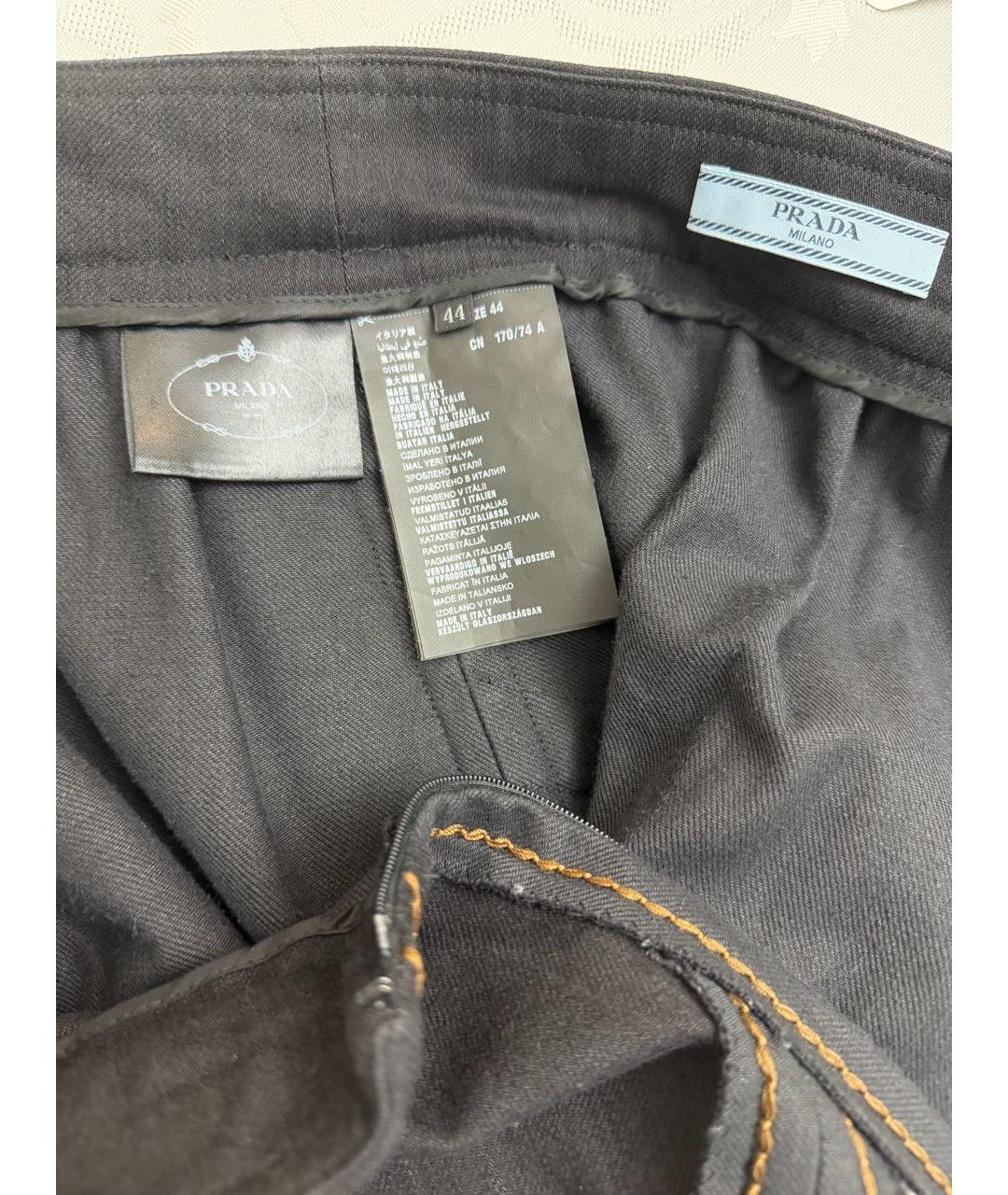 PRADA Черная хлопковая юбка миди, фото 3