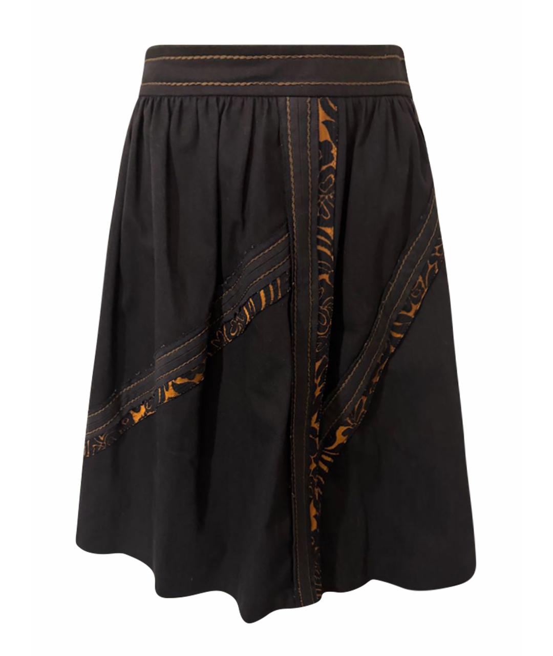 PRADA Черная хлопковая юбка миди, фото 1