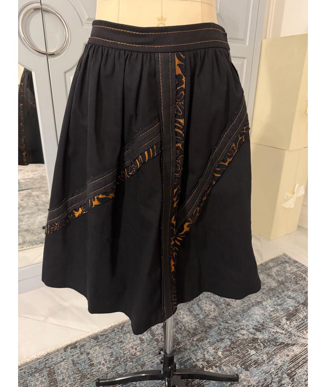 PRADA Черная хлопковая юбка миди, фото 4