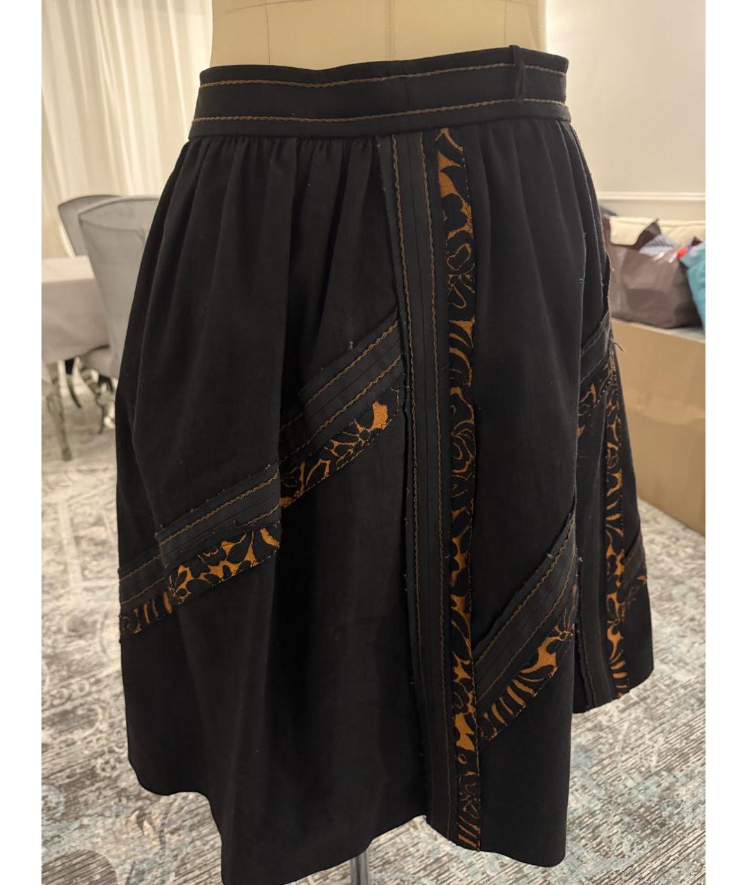 PRADA Черная хлопковая юбка миди, фото 2