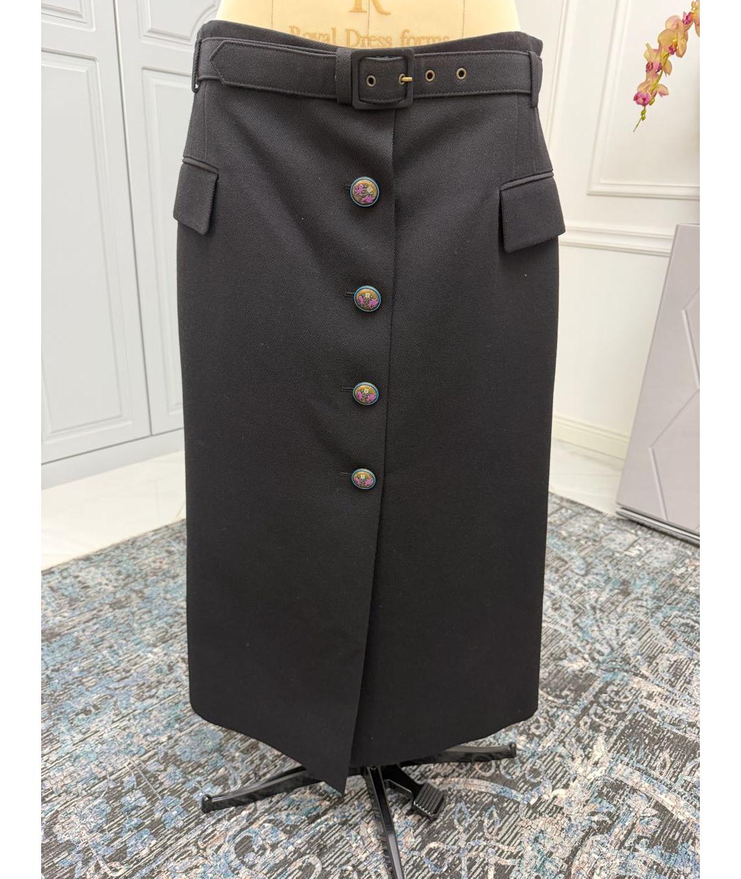 GIVENCHY Черная шерстяная юбка макси, фото 5