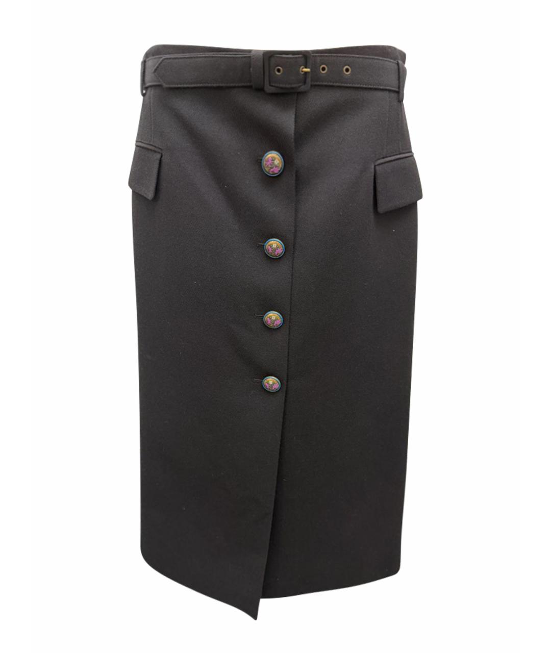 GIVENCHY Черная шерстяная юбка макси, фото 1