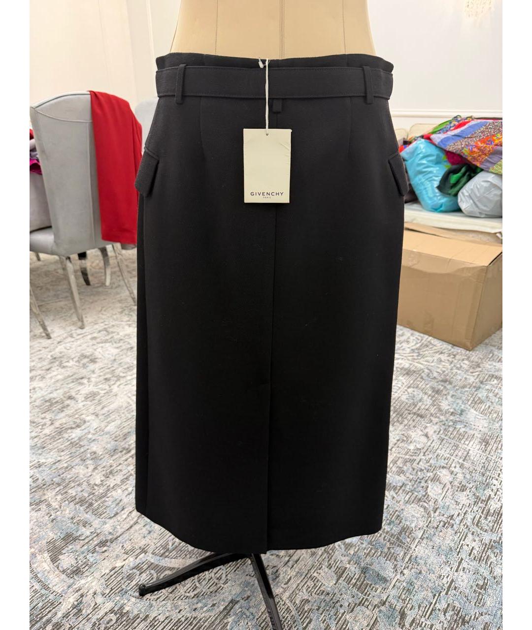 GIVENCHY Черная шерстяная юбка макси, фото 2