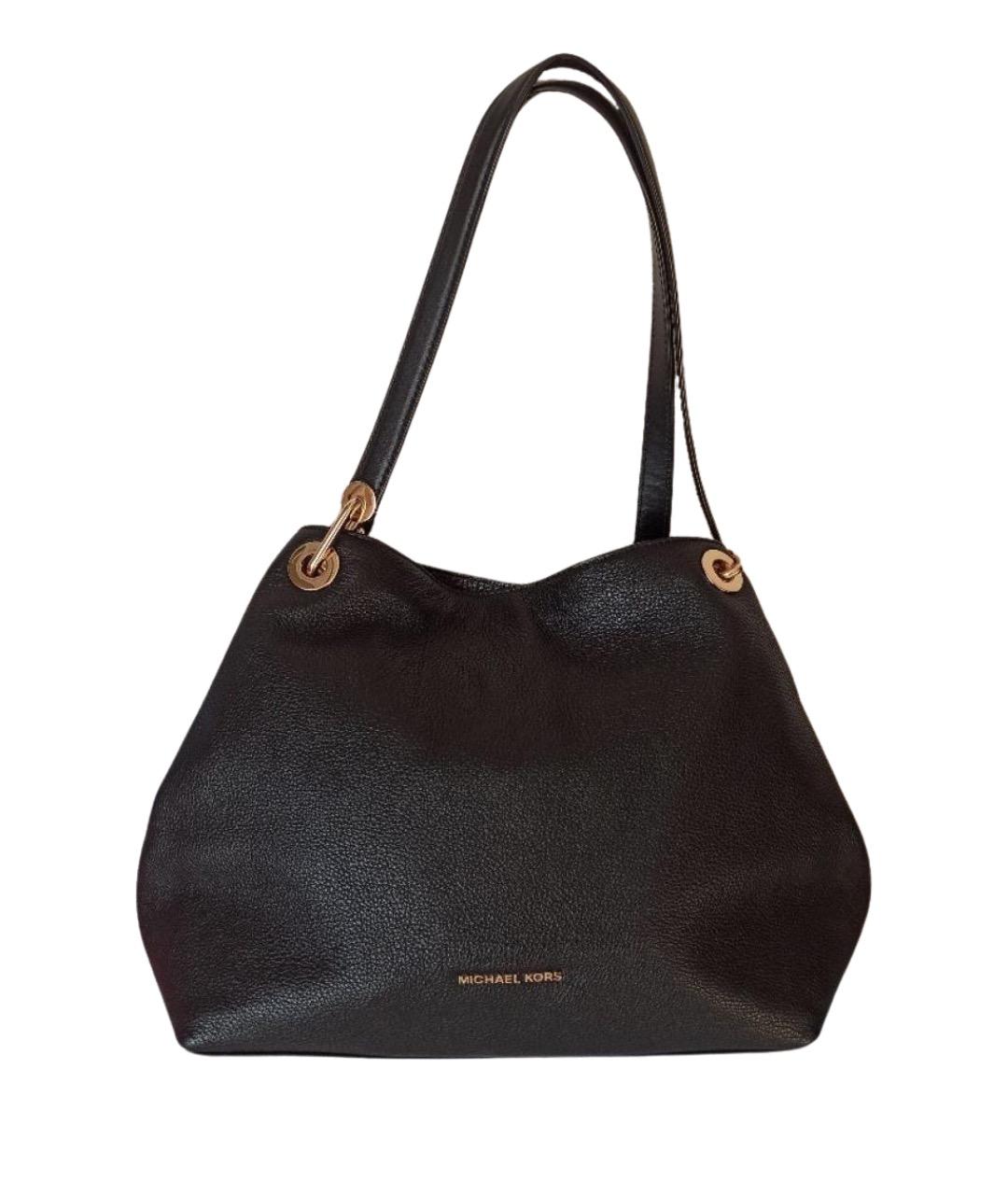 MICHAEL KORS Черная кожаная сумка тоут, фото 1