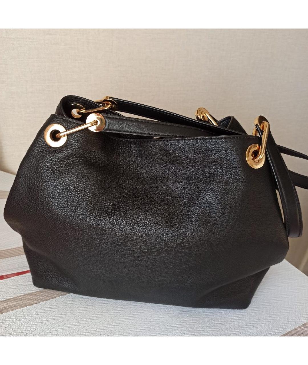 MICHAEL KORS Черная кожаная сумка тоут, фото 3