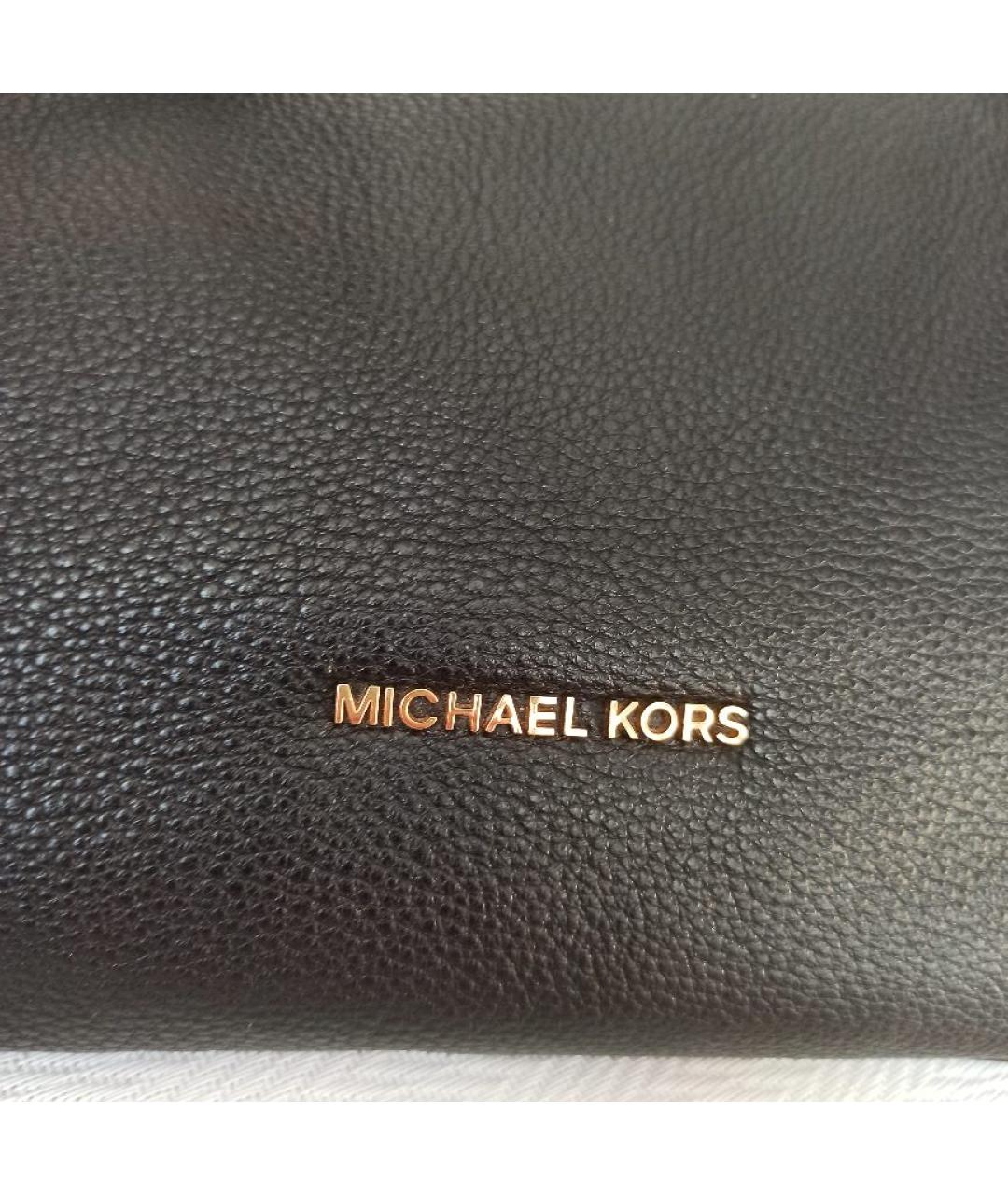 MICHAEL KORS Черная кожаная сумка тоут, фото 5