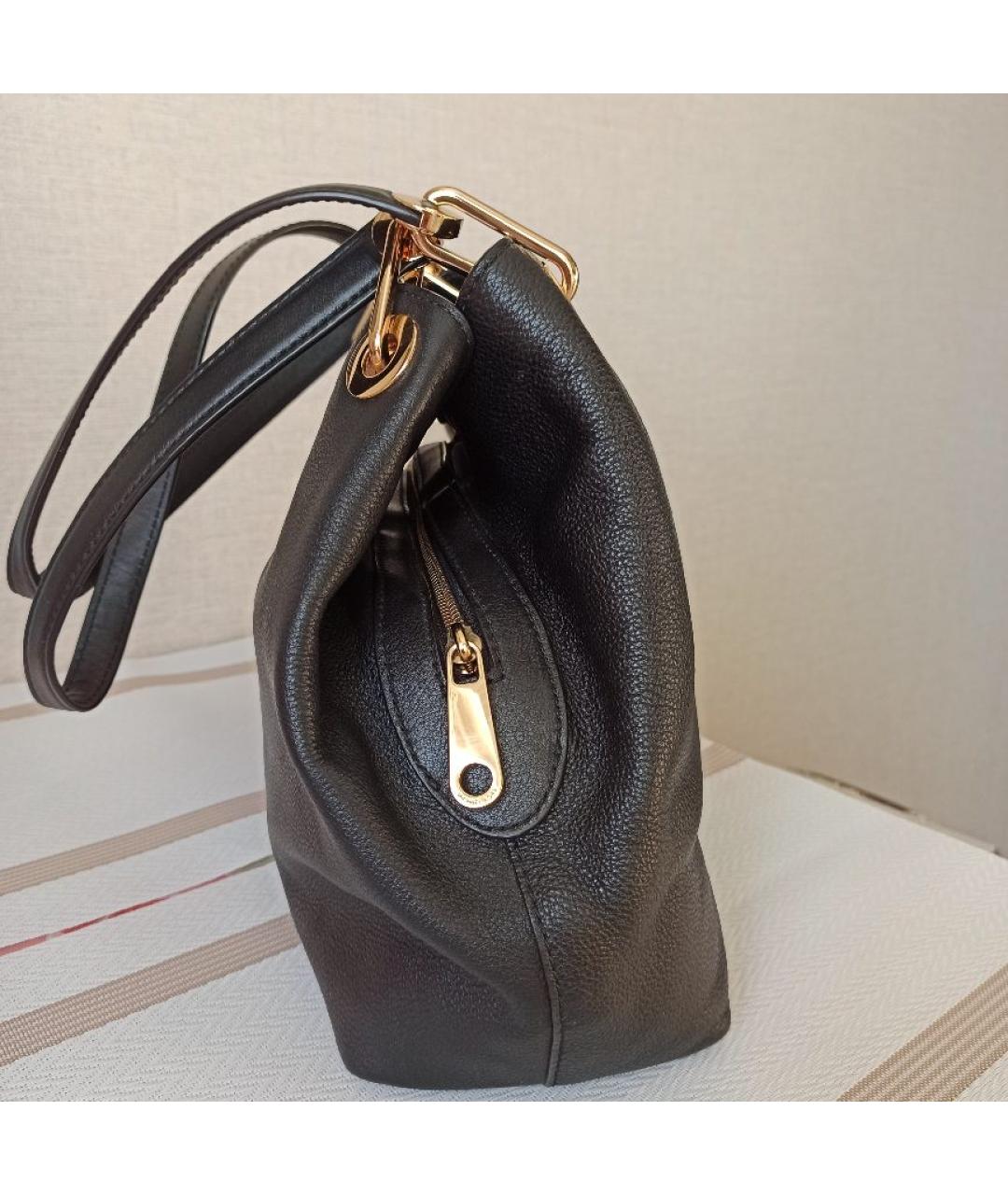 MICHAEL KORS Черная кожаная сумка тоут, фото 2