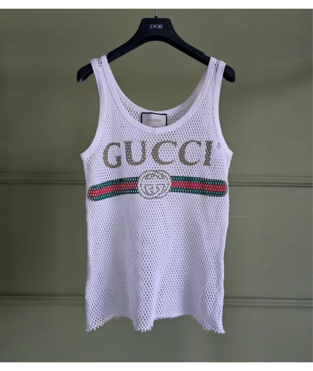 GUCCI Белая майка, фото 6