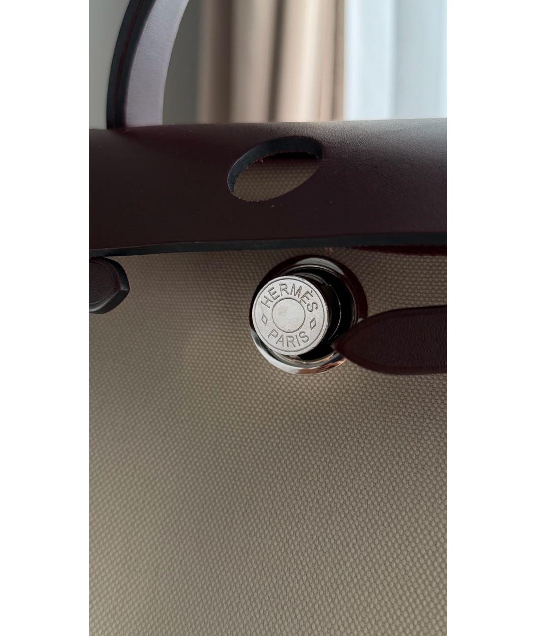HERMES Бежевая тканевая сумка через плечо, фото 8