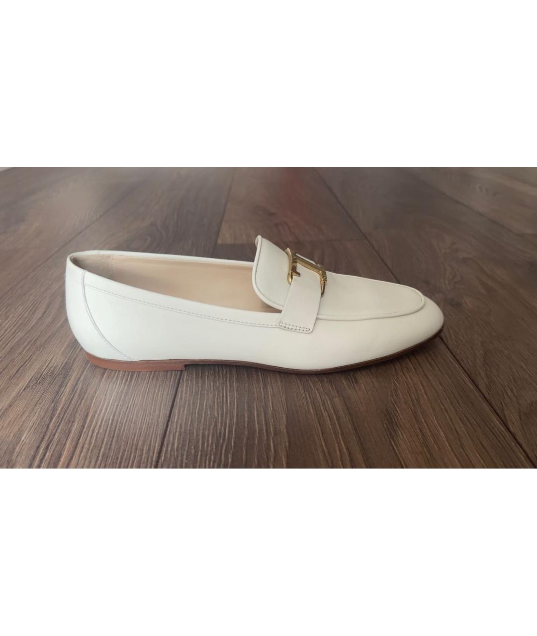 TOD'S Белые кожаные лоферы, фото 6