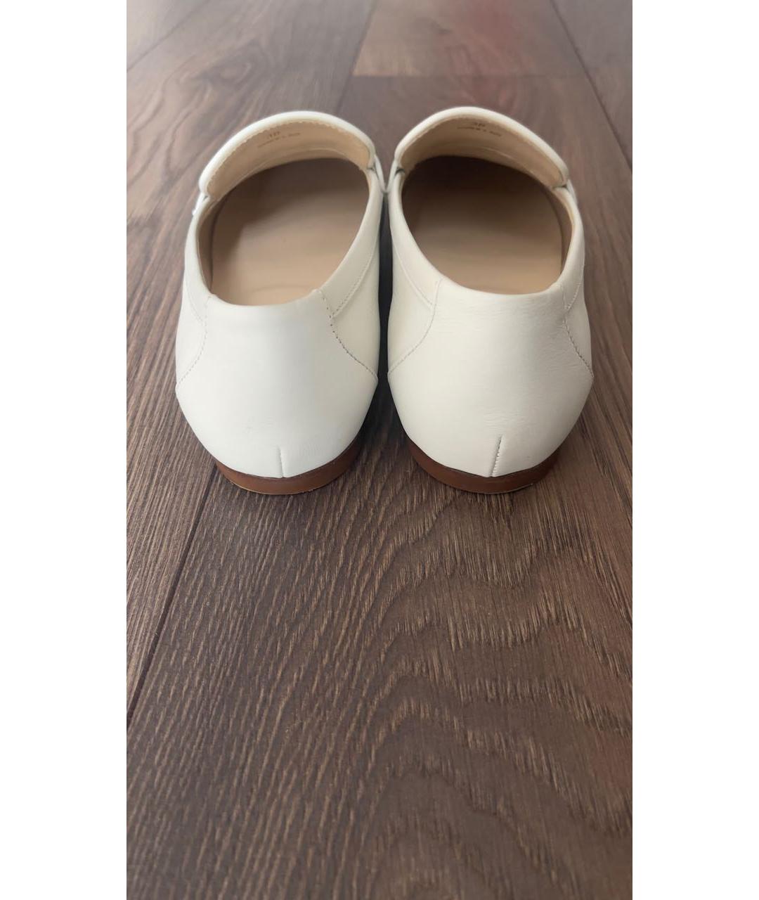 TOD'S Белые кожаные лоферы, фото 4