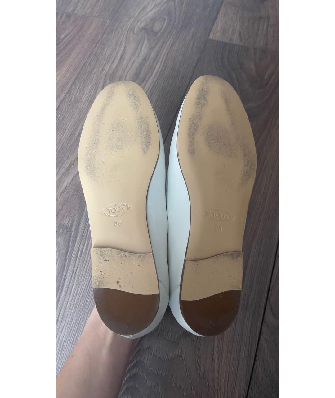 TOD'S Белые кожаные лоферы, фото 5