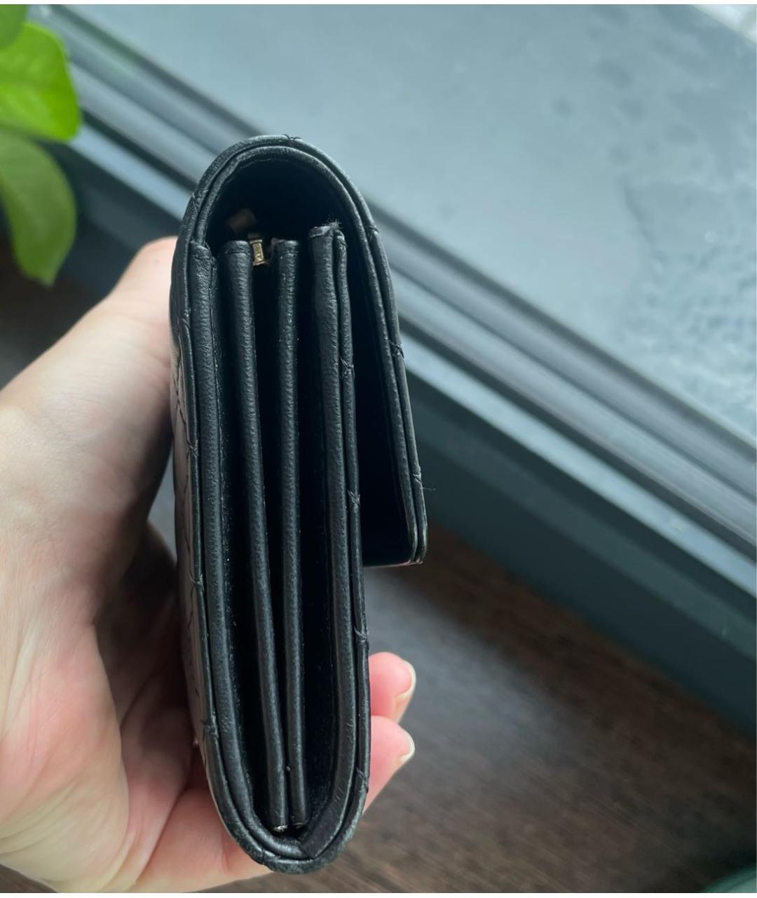 CHANEL Черный кожаный кошелек, фото 6