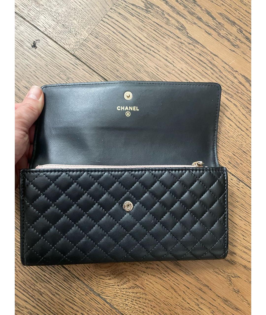 CHANEL Черный кожаный кошелек, фото 2