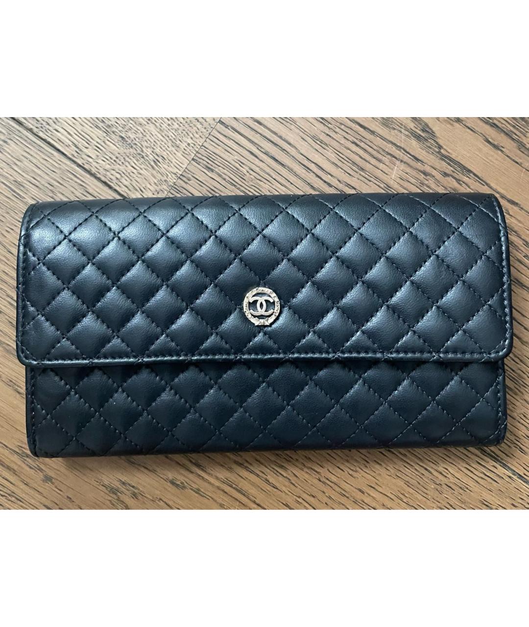 CHANEL Черный кожаный кошелек, фото 8