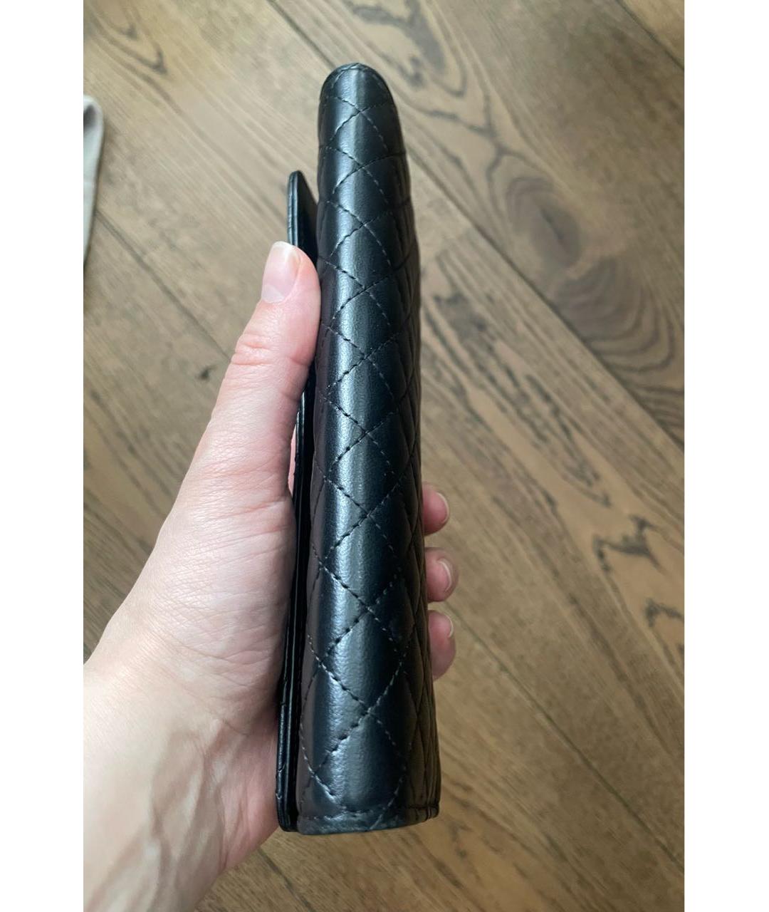 CHANEL Черный кожаный кошелек, фото 7