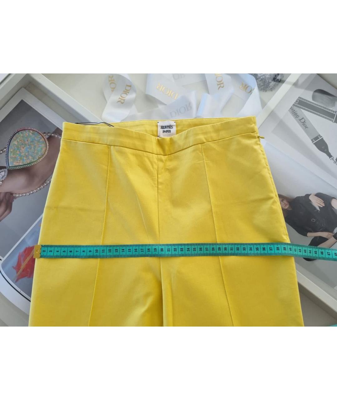 HERMES Желтые бриджи, фото 7