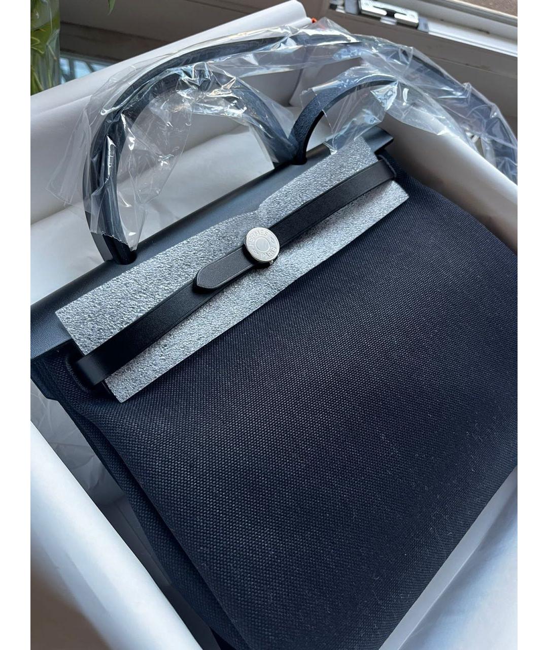 HERMES Черная тканевая сумка через плечо, фото 5