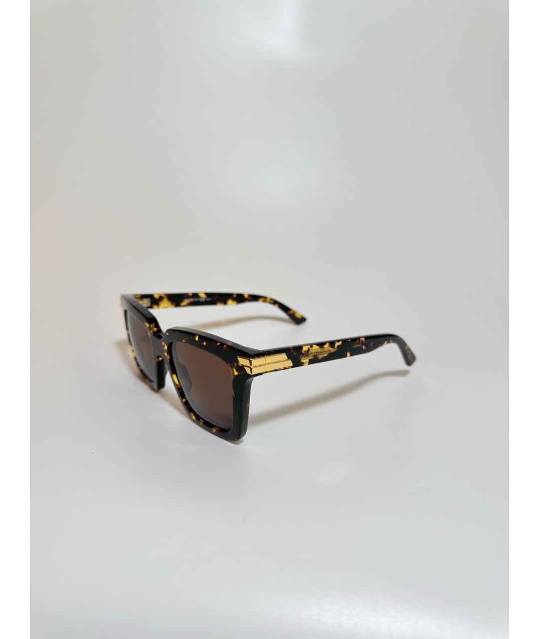 BOTTEGA VENETA Коричневые пластиковые солнцезащитные очки, фото 2