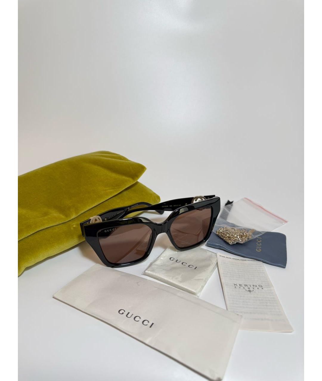 GUCCI Черные пластиковые солнцезащитные очки, фото 5