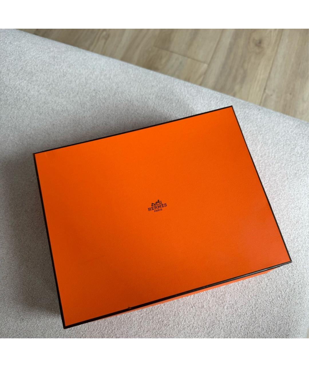 HERMES Коричневые кожаные шлепанцы, фото 5