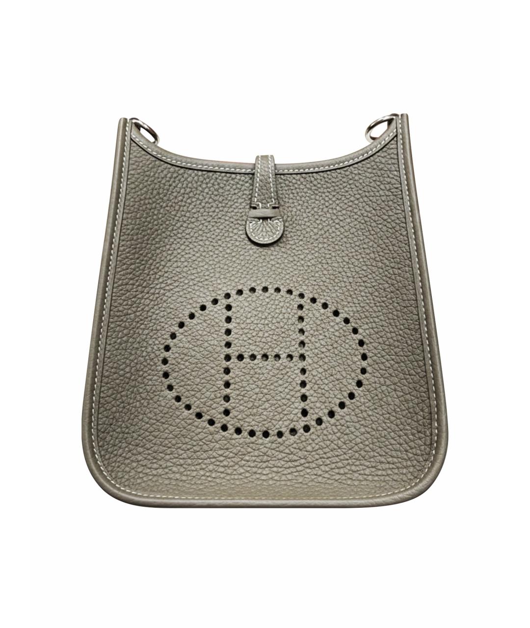 HERMES Хаки кожаная сумка через плечо, фото 1