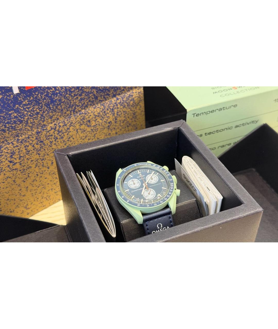 OMEGA Салатовые керамические часы, фото 2