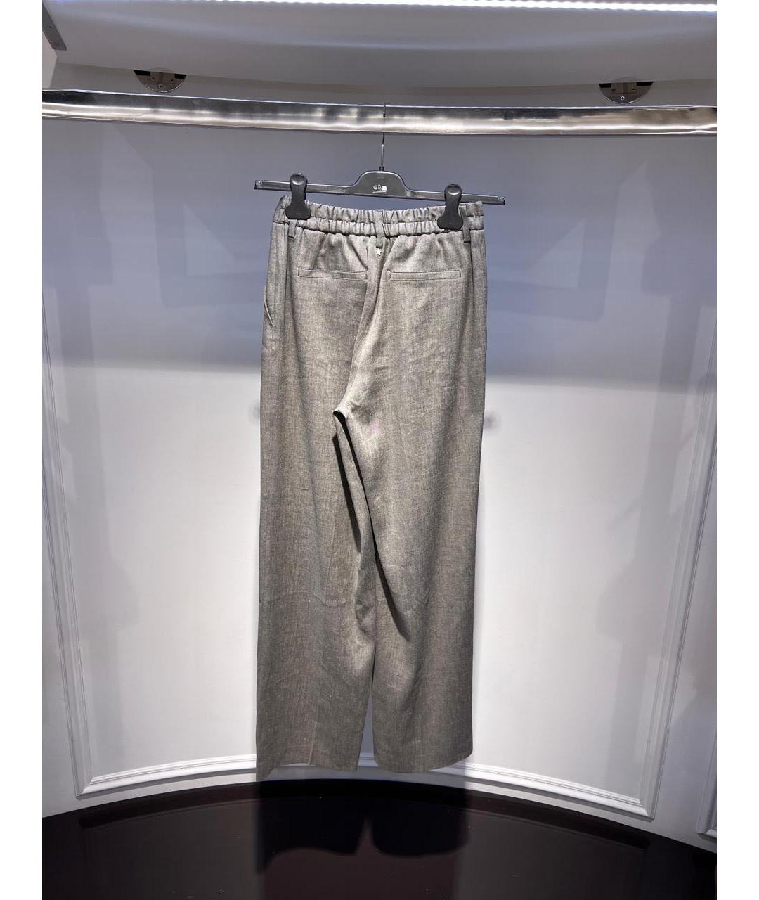 LORENA ANTONIAZZI Серые льняные брюки широкие, фото 3