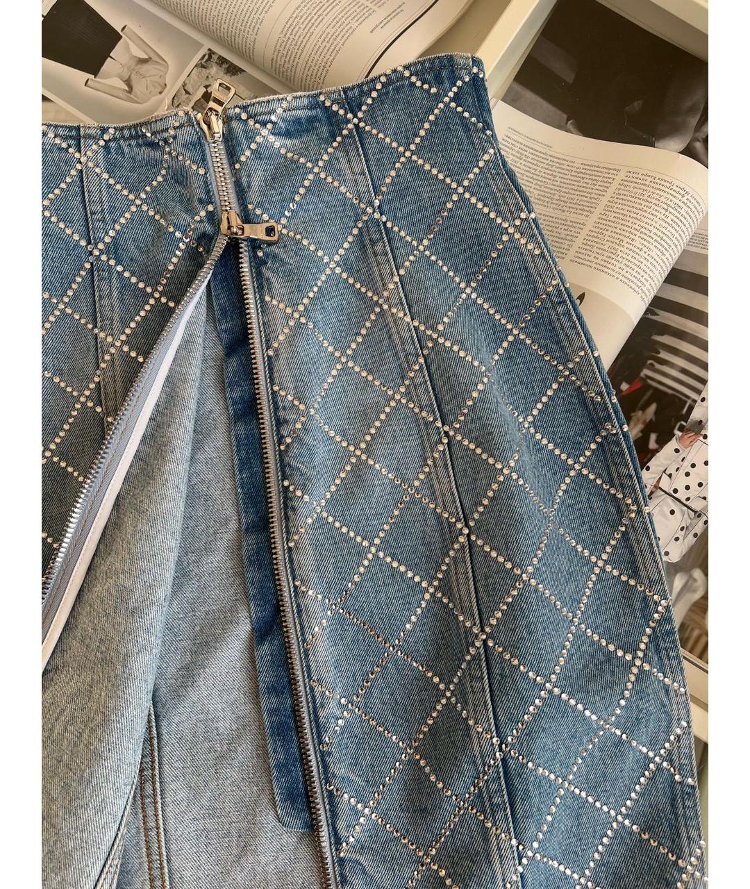 BALMAIN Синяя юбка макси, фото 8