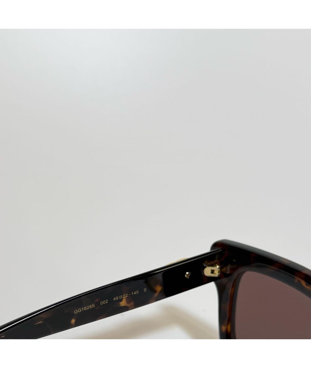 GUCCI Коричневые пластиковые солнцезащитные очки, фото 3