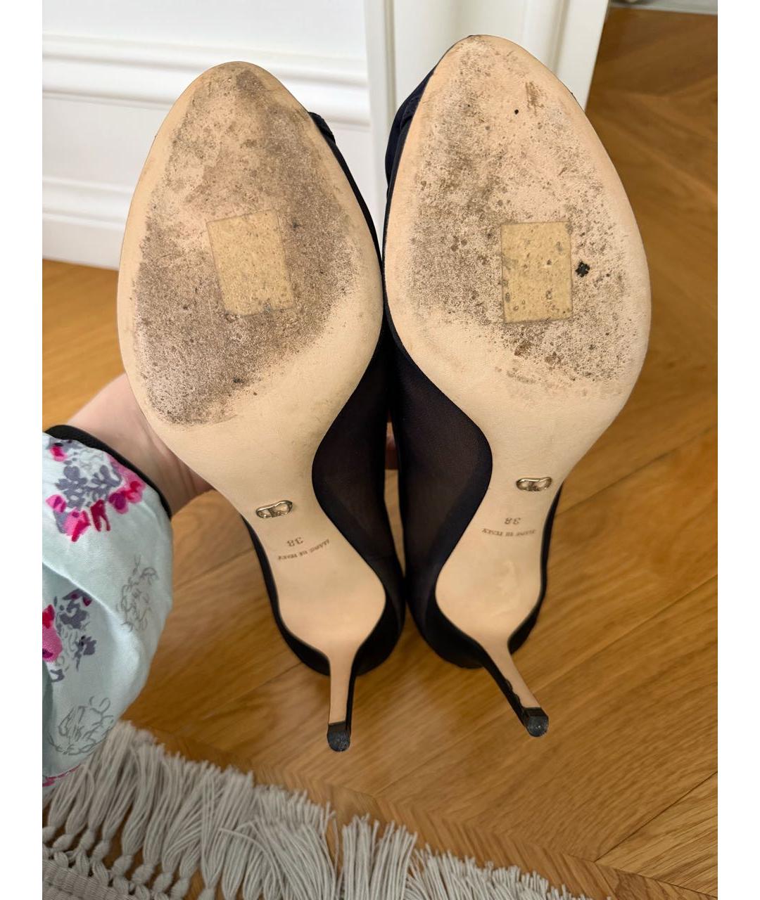 CHRISTIAN DIOR Темно-синие текстильные туфли, фото 3