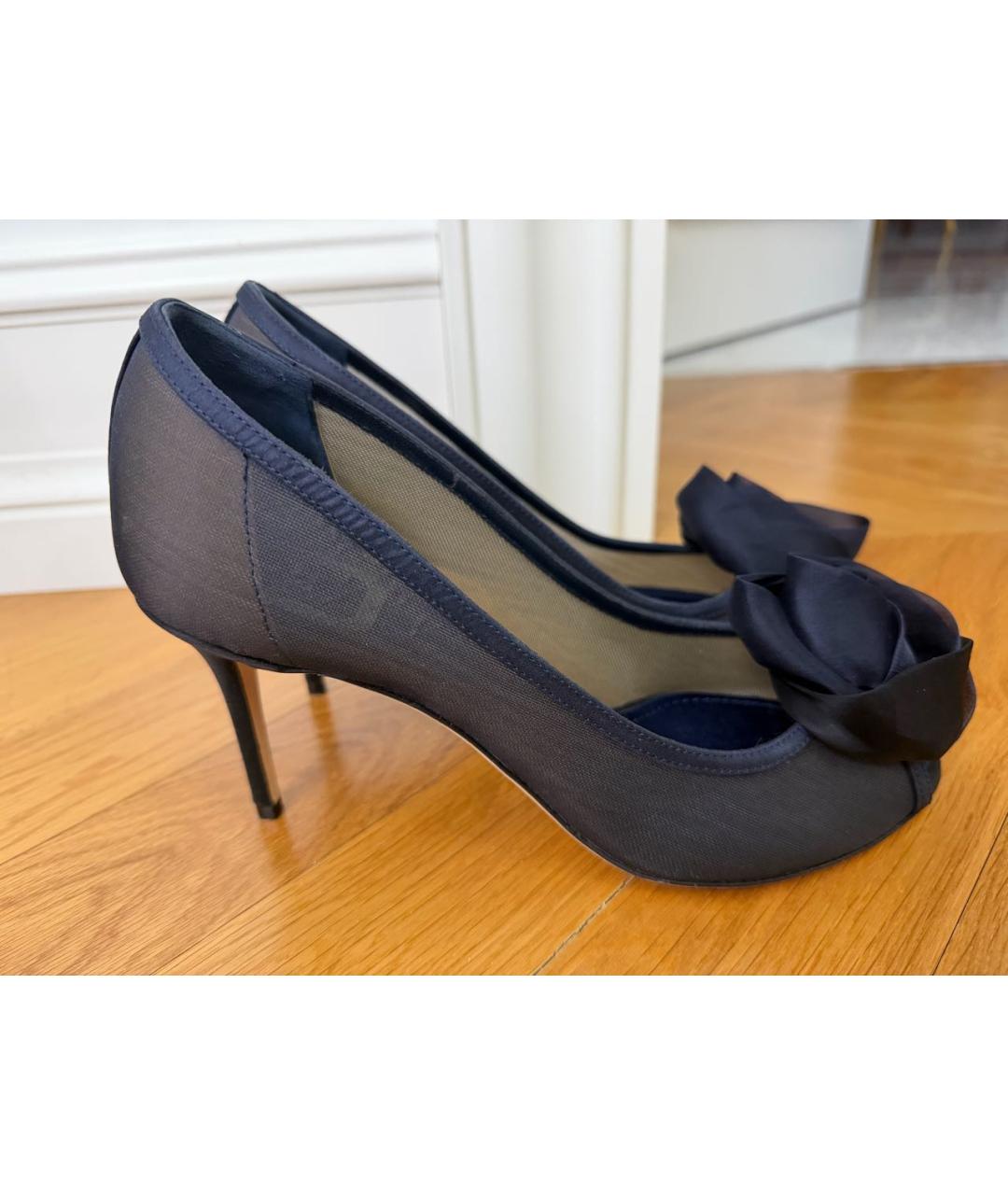 CHRISTIAN DIOR Темно-синие текстильные туфли, фото 4