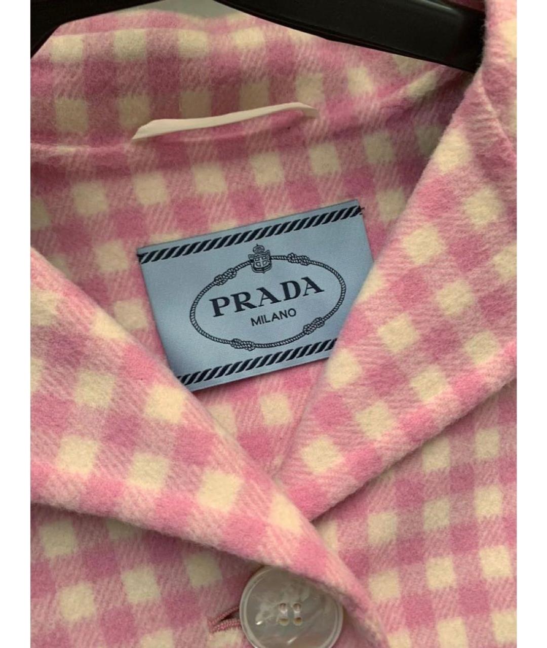 PRADA Розовое шерстяное пальто, фото 4