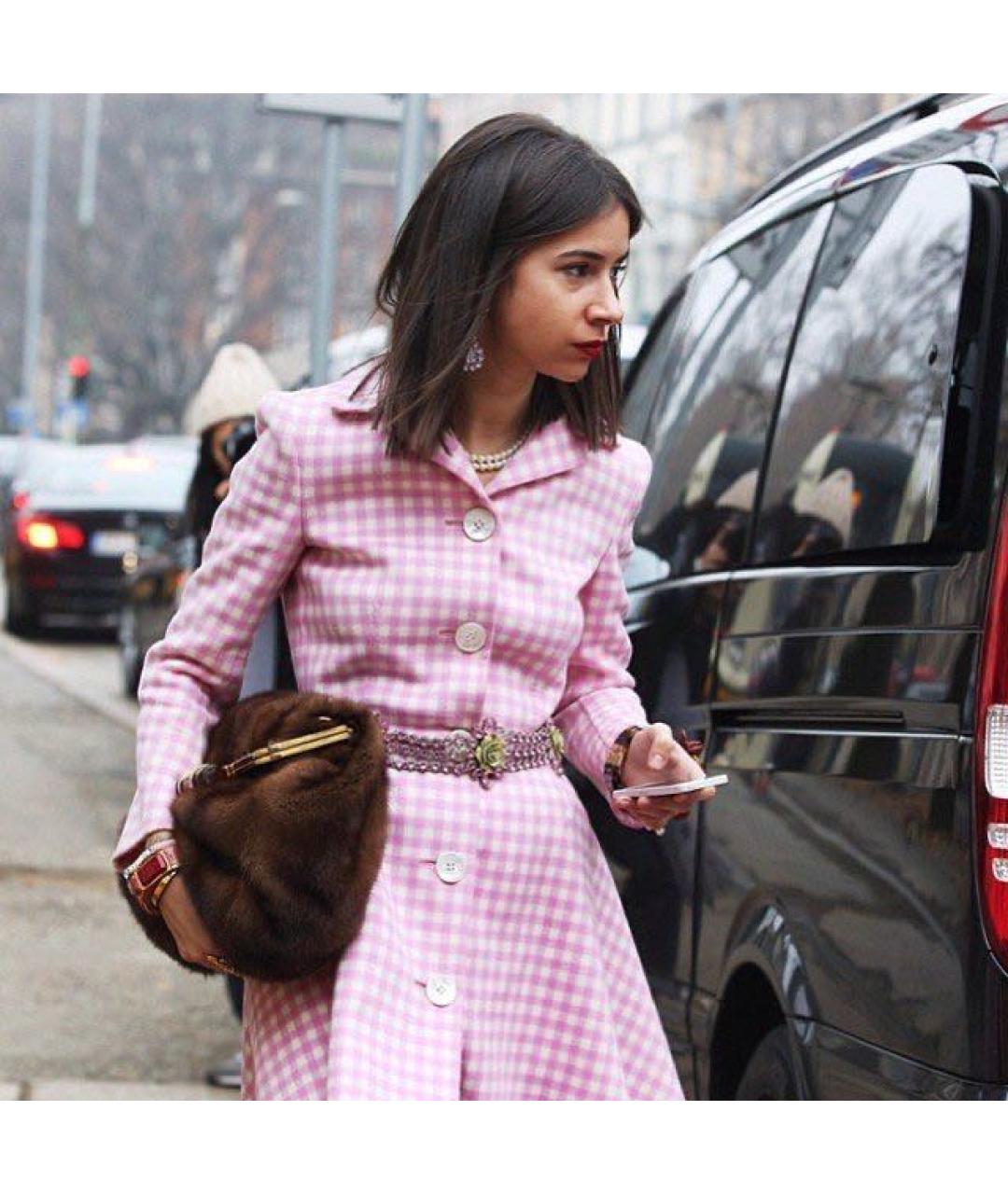 PRADA Розовое шерстяное пальто, фото 8