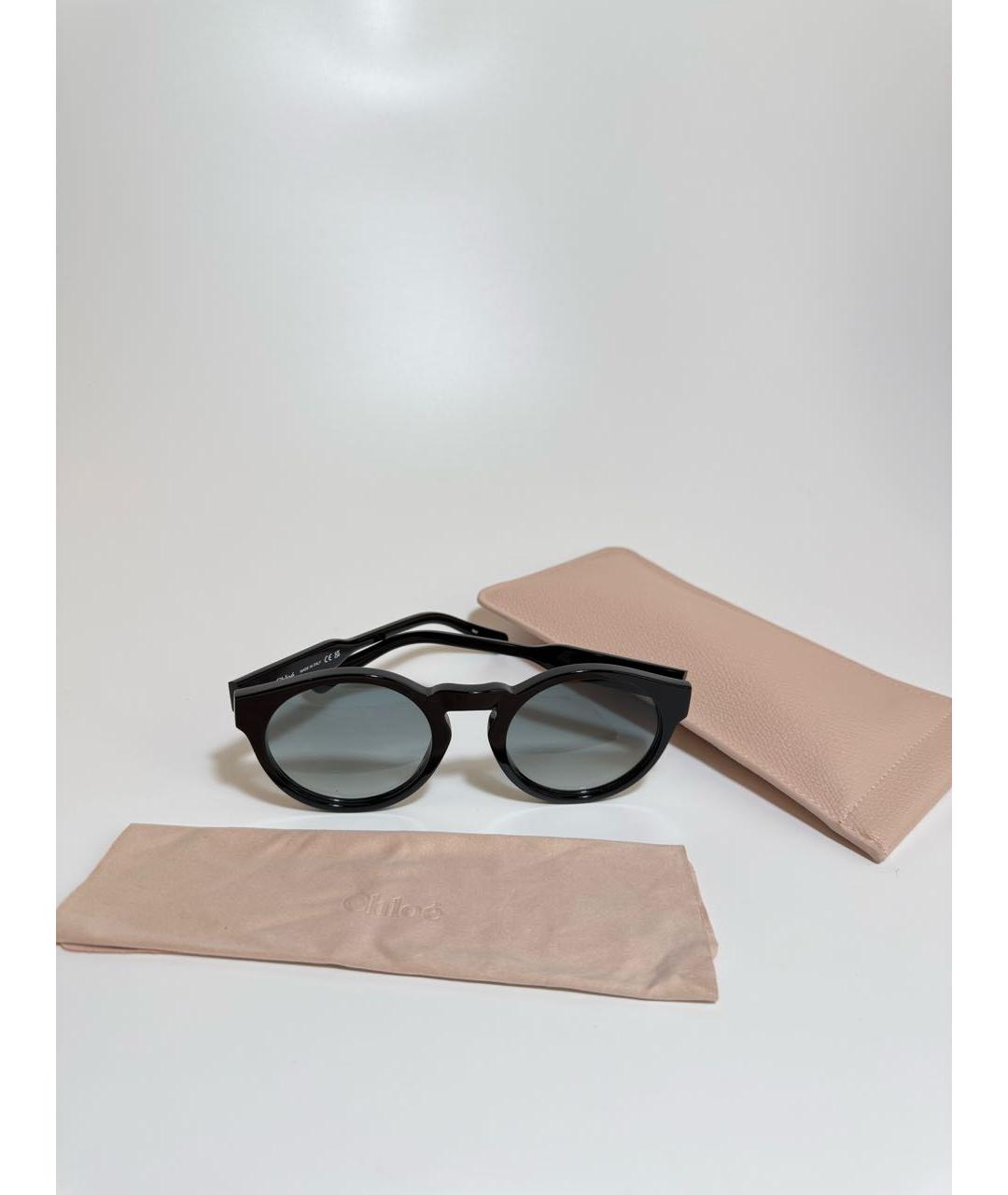 CHLOE Черные пластиковые солнцезащитные очки, фото 4