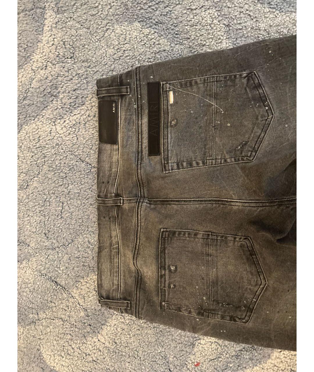 AMIRI Антрацитовые хлопковые джинсы скинни, фото 3