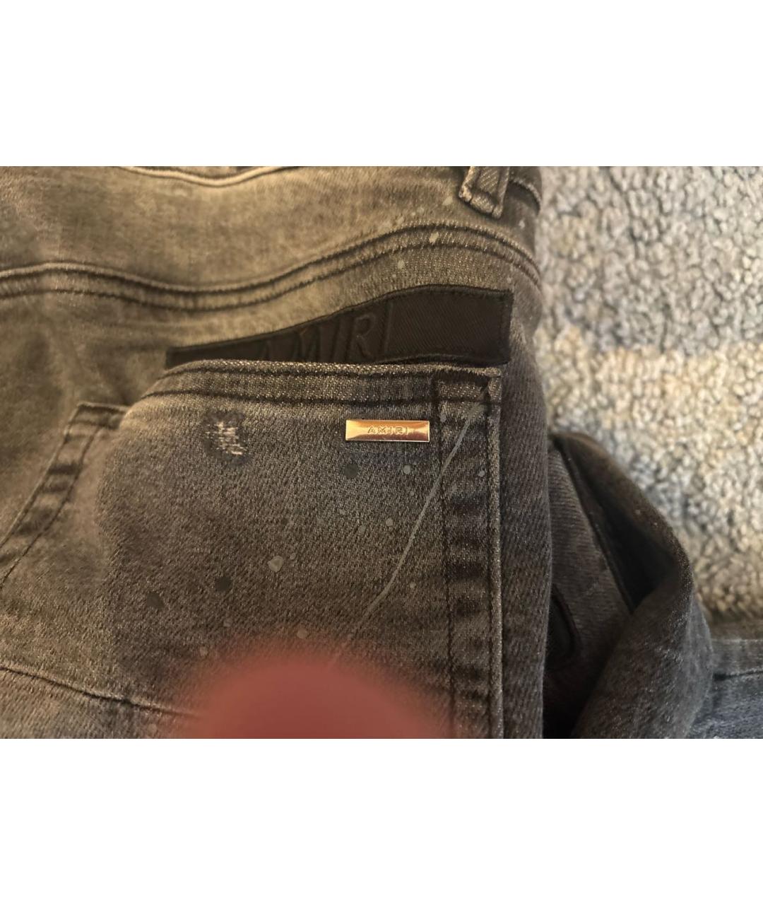 AMIRI Антрацитовые хлопковые джинсы скинни, фото 8