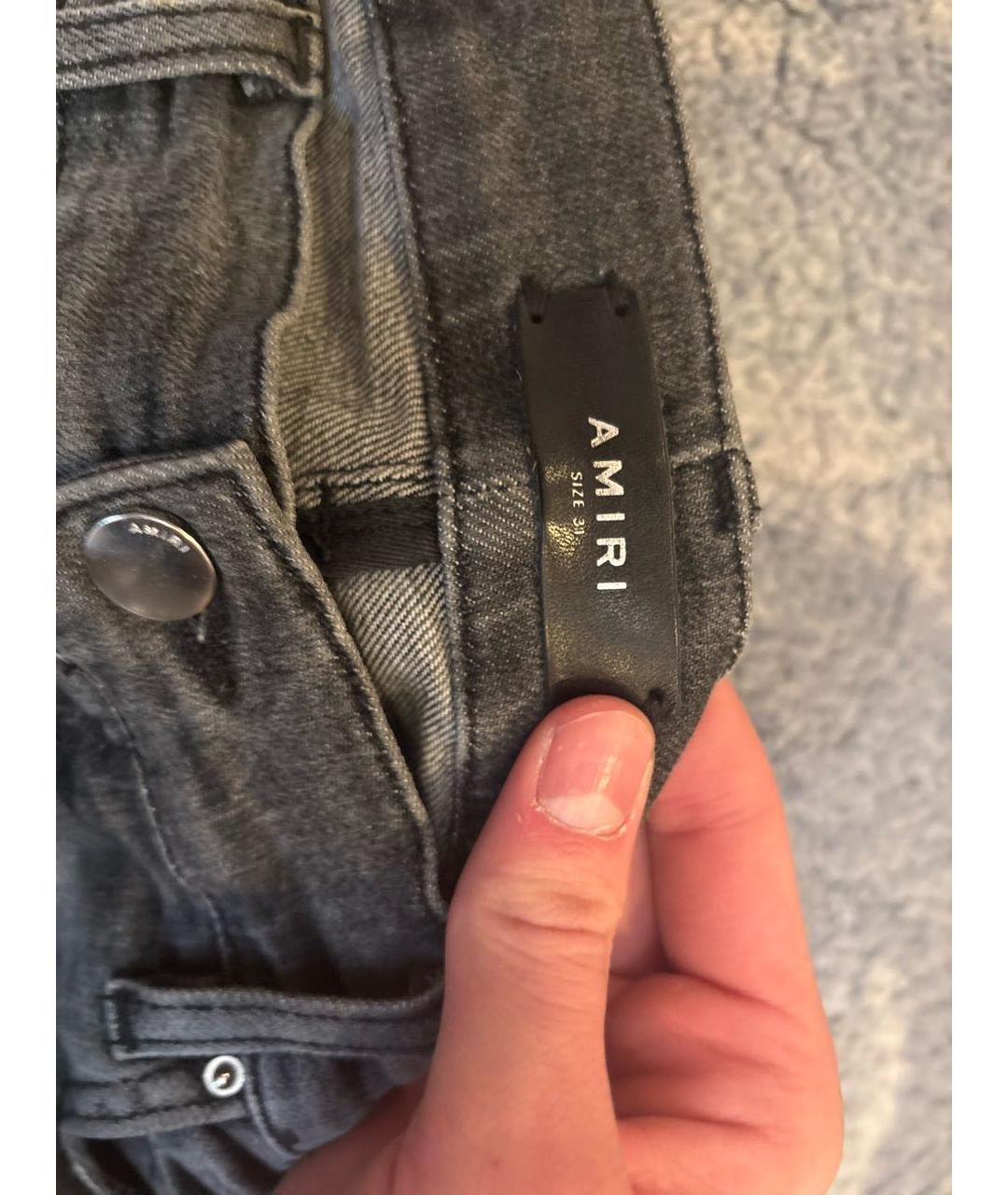 AMIRI Антрацитовые хлопковые джинсы скинни, фото 6