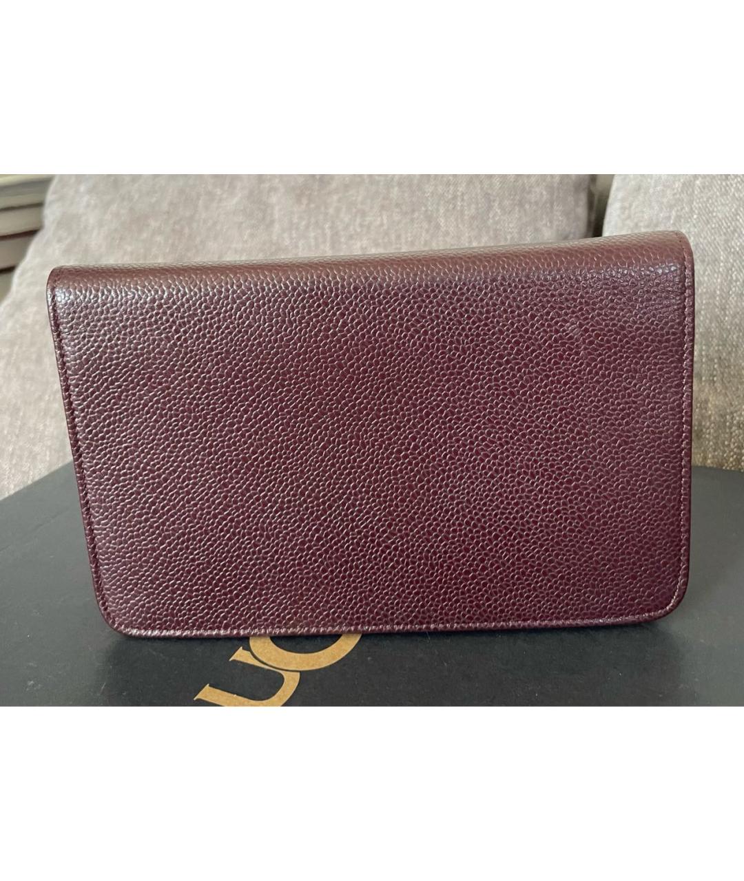 CHANEL Бордовая кожаная сумка через плечо, фото 4