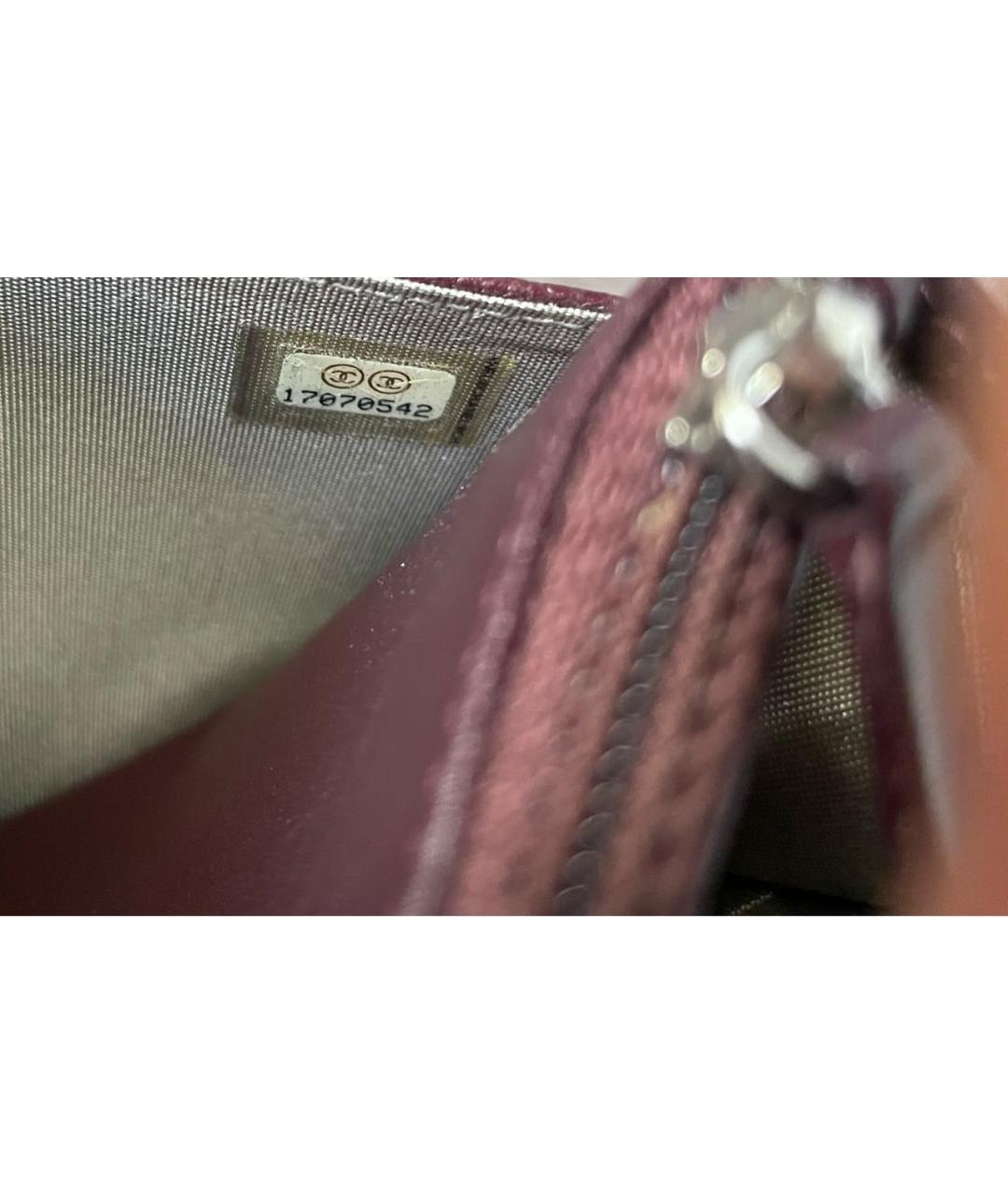 CHANEL Бордовая кожаная сумка через плечо, фото 7