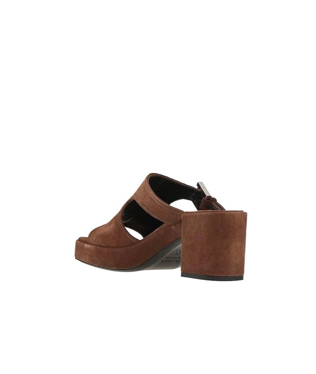 BY FAR Коричневые замшевые мюли, фото 4