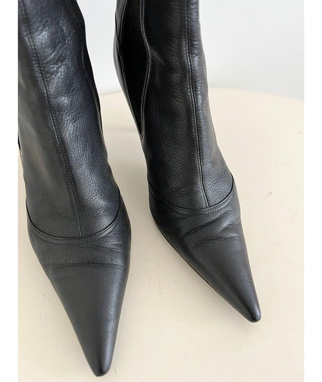 DOLCE&GABBANA Черные кожаные ботильоны, фото 3