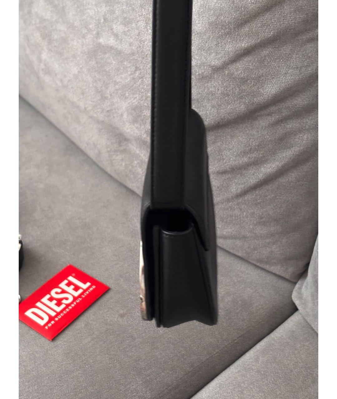 DIESEL Черная кожаная сумка через плечо, фото 5