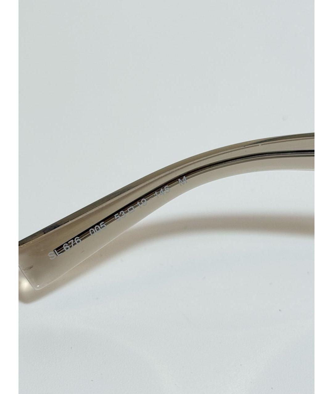 SAINT LAURENT Бежевые пластиковые солнцезащитные очки, фото 3